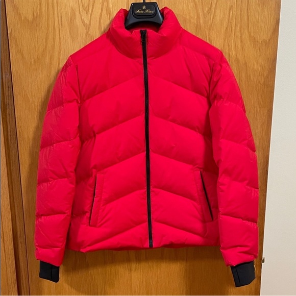 NWT Theory Women’s Carmine Red Stand Puffer Jacket Size Small (Brand New) - Picture 11 of 12